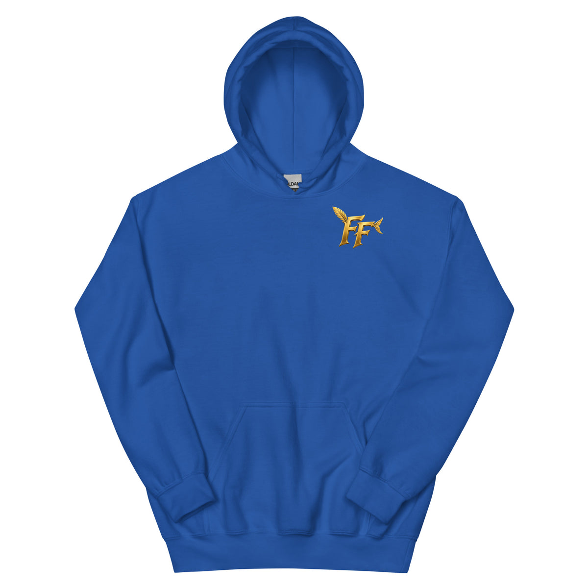 Fly Fish hoodie - royal heavy-blend fleece pullover hoodie, front view
